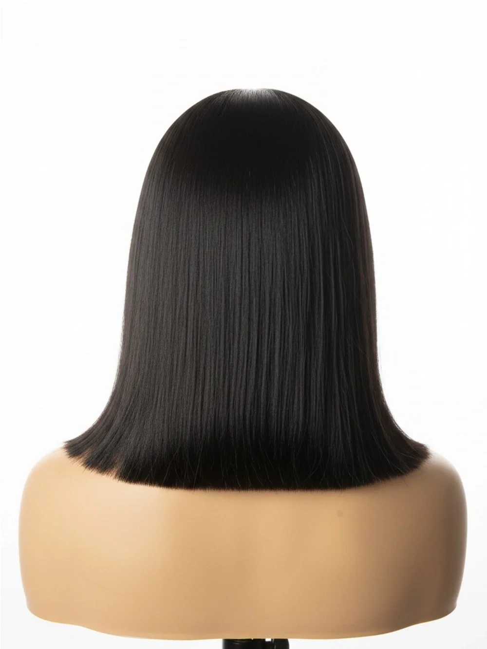 Short Center-Part Lace Front Bob Wig - Dark Brown